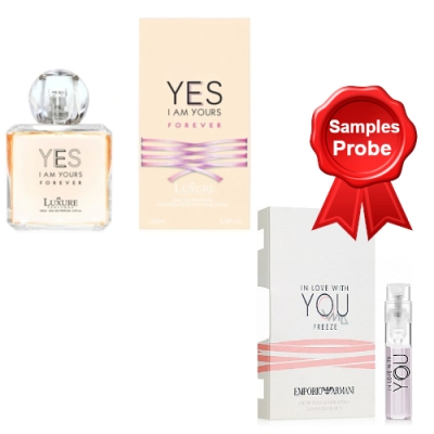 Luxure Yes I Am Yours Forever 100 ml + echantillon Armani Emporio In Love With You Freeze