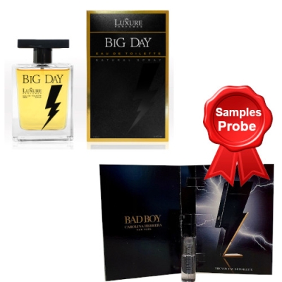 Luxure Big Day 100 ml + echantillon Carolina Herrera Bad Boy