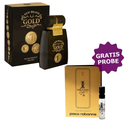 New Brand Gold For Men 100 ml + echantillon Paco Rabanne 1 Million