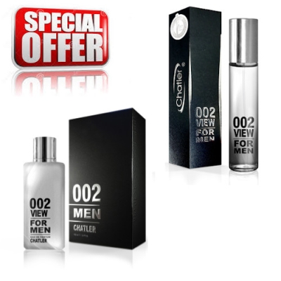 Chatler 002 View Men - Ensemble promotionnel, Eau de Parfum 100 ml + Eau de Parfum 30 ml