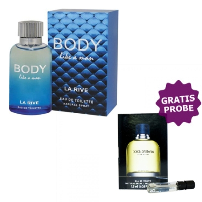 La Rive Body Like 90 ml + echantillon Dolce Gabbana Light Blue Homme