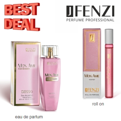 JFenzi Desso Mon Amie, Coffret promotionnel, Eau de Parfum, roll-on