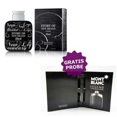 New Brand Story of New Brand Black - Eau de Toilette Pour Homme 100 ml, chantillon Mont Blanc Legend