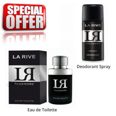 La Rive LR Password - Coffret promotionnel, Eau de Toilette, Deodorant