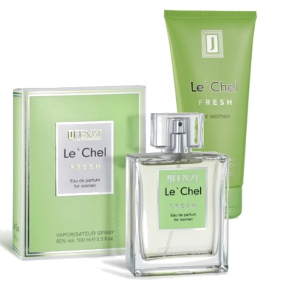 JFenzi Le Chel Fresh - Coffret promotionnel pour Femme, Eau de Parfum 100 ml, lait corporel 200 ml