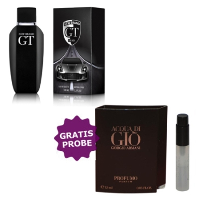 New Brand GT For Men 100 ml + echantillon Armani Acqua Profumo