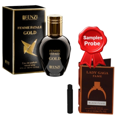 JFenzi Femme Fatale Gold 100 ml + echantillon Lady Gaga Fame