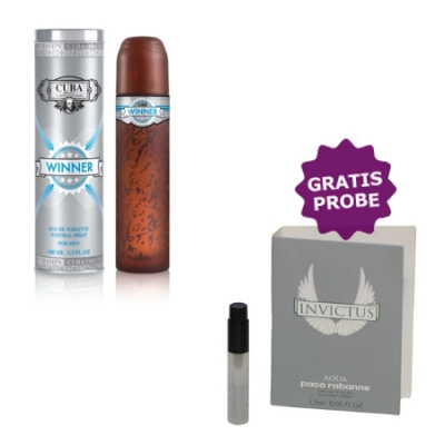 Cuba Winner 100 ml + echantillon Paco Rabanne Invictus