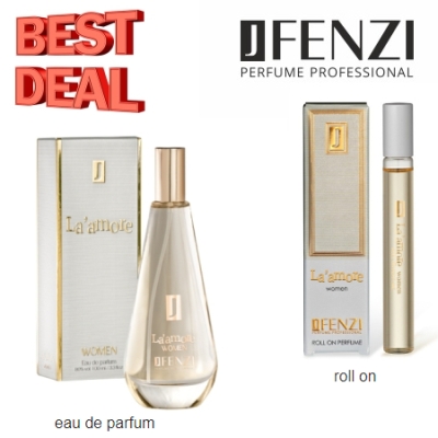 JFenzi La Amore - Coffret promotionnel, Eau de Parfum 100 ml, roll-on 10 ml