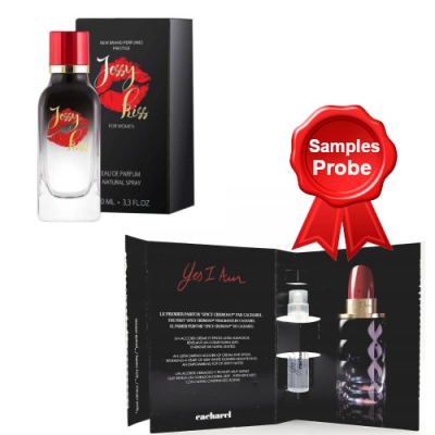 New Brand Jessy Kiss 100 ml + echantillon Cacharel Yes I Am