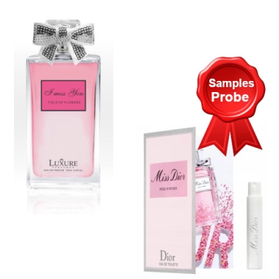 Luxure I Miss You Field of Flowers 100 ml + echantillon Miss Dior Rose N'Roses