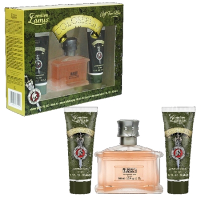 Lamis Colosseum Men - Coffret pour Homme, Eau de Toilette, Gel Douche, Baume après rasage