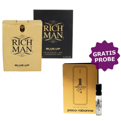 Blue Up Rich Man De Luxe 100 ml + echantillon Paco Rabanne 1 Million