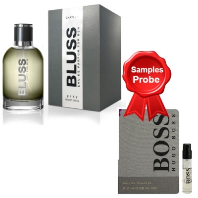 Chatler Bluss Grey Men 100 ml + echantillon Hugo Boss Bottled
