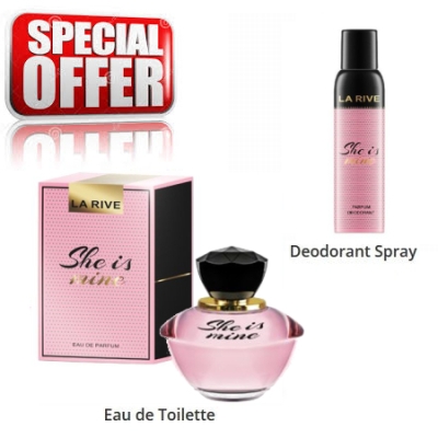 La Rive She Is Mine - Coffret promotionnel, Eau de Parfum, Deodorant