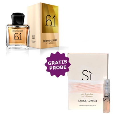Chatler Armand Luxury 61 - Eau de Parfum pour Femme 100 ml, echantillon Giorgio Armani Si