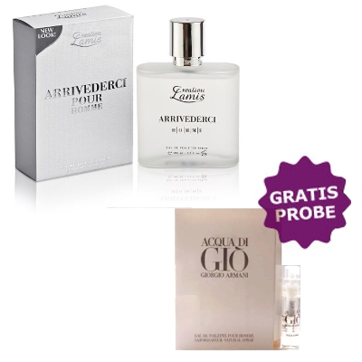 Lamis Arrivederci - Eau de Toilette pour Homme 100 ml, echantillon Armani Acqua Di Gio