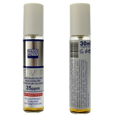 Nano Silver Coloid 35 ppm - DEsinfectant antibactErien sans alcool - 30 ml