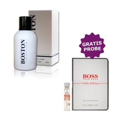 Cote Azur Boston White Man 100 ml + echantillon Hugo Boss In Motion White