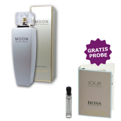 Cote Azur Boston Moon White Night 100 ml + echantillon Hugo Boss Jour Femme