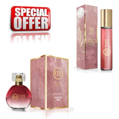 Chatler CH Pure Woman - Ensemble promotionnel, Eau de Parfum 100 ml + Eau de Parfum 30 ml