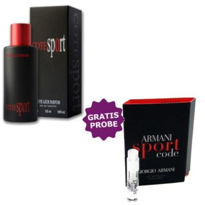 Cote Azur Cote Sport 100 ml + echantillon Giorgio Armani Code Sport