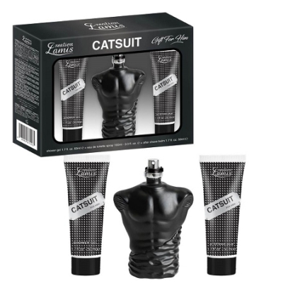 Lamis CatSuit Men - Coffret pour Homme, Eau de Toilette, Gel Douche, Baume après rasage