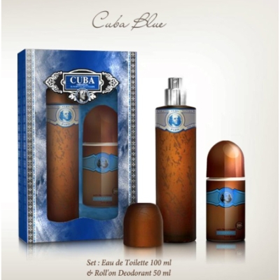 Cuba Blue - Coffret Unisex, Eau de Toilette, Deodorant Roll-On