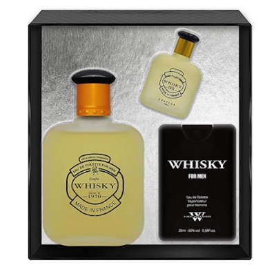 Evaflor Whisky - Coffret Pour Homme, Eau de Toilette 100 ml, Eau de Toilette 20 ml, Eau de Toilette 7,5 ml