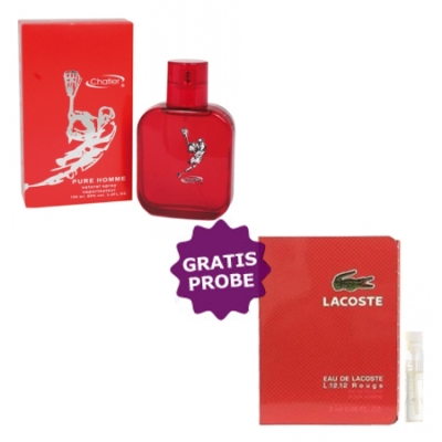 Chatler XL.2012 Red Pure Homme 100 ml + echantillon Lacoste L.12.12. Red