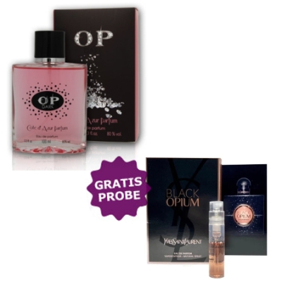 Cote Azur OP Dark Woman 100 ml + echantillon Yves Saint Laurent Opium Black