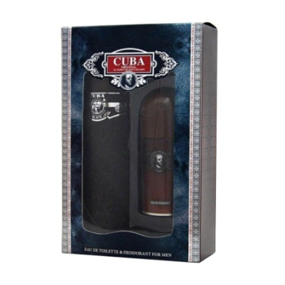 Cuba Black Men - Coffret Pour Homme, Eau de Toilette, Deodorant Roll-On