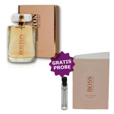 Cote Azur Boston The Story 100 ml + echantillon Hugo Boss The Scent Her