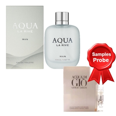 La Rive Aqua Man - Eau de Toilette Pour Homme 90 ml, echantillon Armani Acqua Di Gio