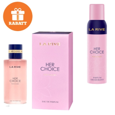 La Rive Her Choice - Coffret promotionnel, Eau de Parfum, Deodorant