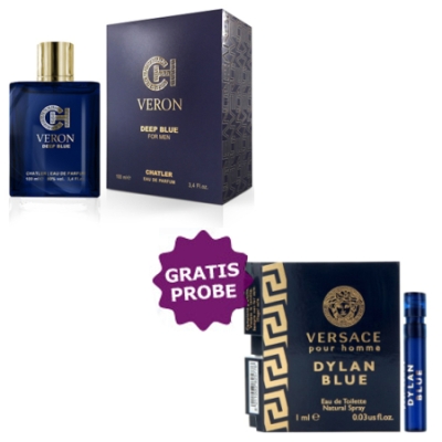 Chatler Veron Deep Blue 100 ml + echantillon Versace Dylan Blue Homme