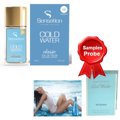 Sensation 419 Cold Water 36 ml + echantillon Davidoff Cool Water Women