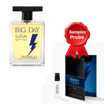 Luxure Big Day Indigo 100 ml + echantillon Carolina Herrera Bad Boy Cobalt