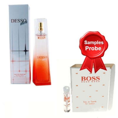 JFenzi Desso White Woman 100 ml + echantillon Hugo Boss Orange Women