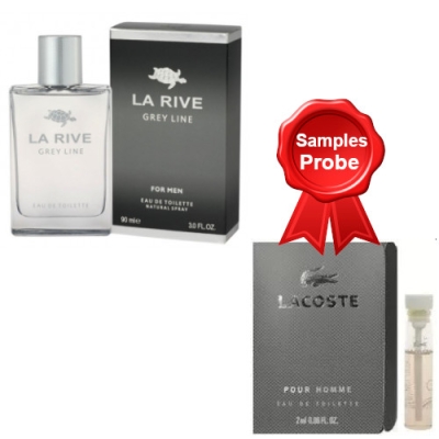 La Rive Grey Line 90 ml + echantillon Lacoste Pour Homme