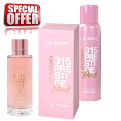 La Rive 315 Prestige Pink - Coffret promotionnel, Eau de Parfum 100 ml, Deodorant 150 ml