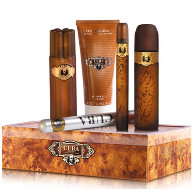 Cuba Gold - Coffret Pour Homme,  Eau de Toilette 100 ml, Eau de Toilette 35 ml, Deodorant, Après-rasage, Gel Douche