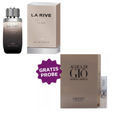 La Rive Prestige Brown The Man 75 ml + echantillon Armani Acqua di Gio Absolu