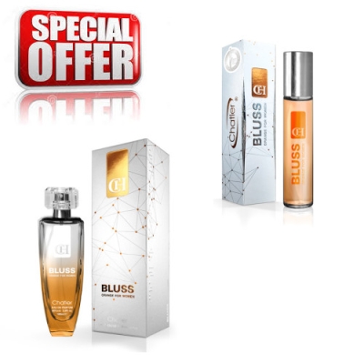 Chatler Bluss Orange Women - Ensemble promotionnel, Eau de Parfum 100 ml + Eau de Parfum 30 ml