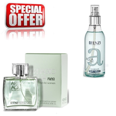 JFenzi Ardagio Aqua Nea - Ensemble promotionnel, Eau de Parfum 100 ml, brume parfumée pour femme [body splash] 200 ml