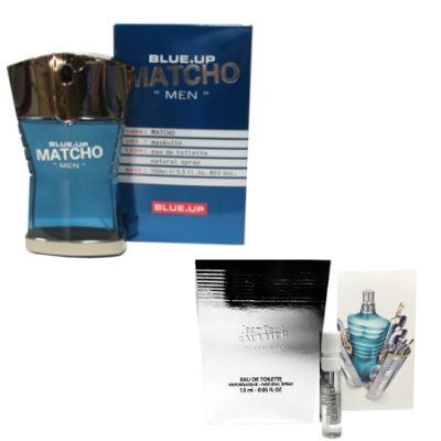 Blue Up Matcho Men 100 ml + echantillon Jean Paul Gaultier Le Male