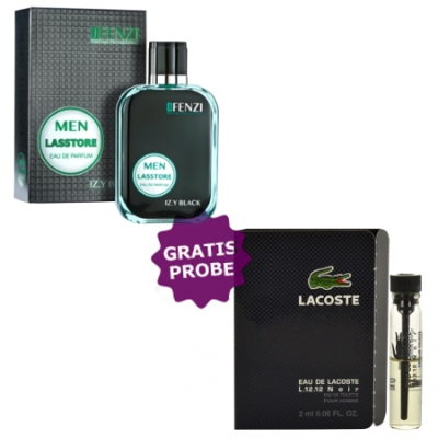 JFenzi Lasstore Izy Black 100 ml + echantillon Lacoste L.12.12 Noir