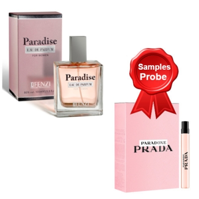 JFenzi Paradise Eau de Parfum pour Femme 100 ml + echantillon Prada Paradoxe