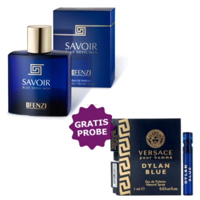 JFenzi Savoir Blue Devil Men 100 ml + echantillon Versace Dylan Blue Homme