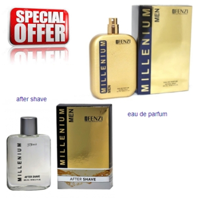 JFenzi Millenium Men - Promotional Set pour Homme, Eau de Parfum 100 ml, Après-rasage 100 ml